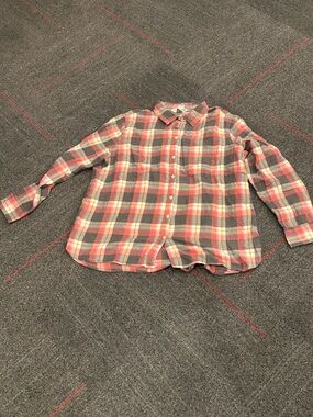 Women’s Old Navy Plaid Button-Up Flannel Shirt Size XL Cozy Fall Back To School